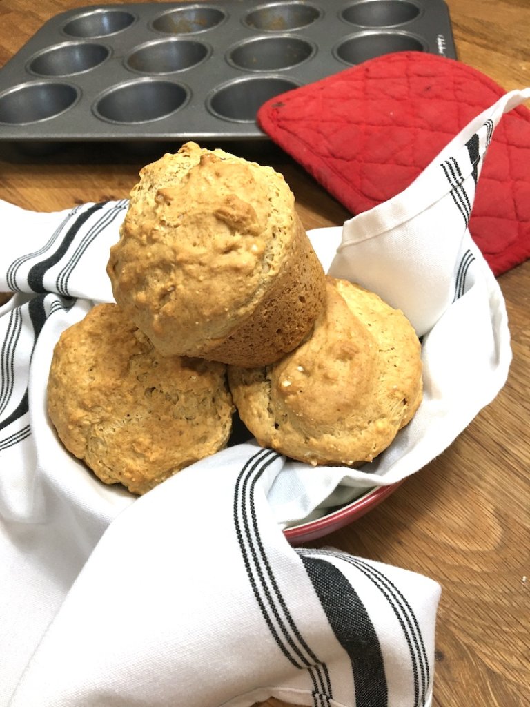 All you need is a mixing bowl and a muffin pan for great beer bread muffins.