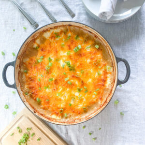 birdseye view of turkey shepherds pie