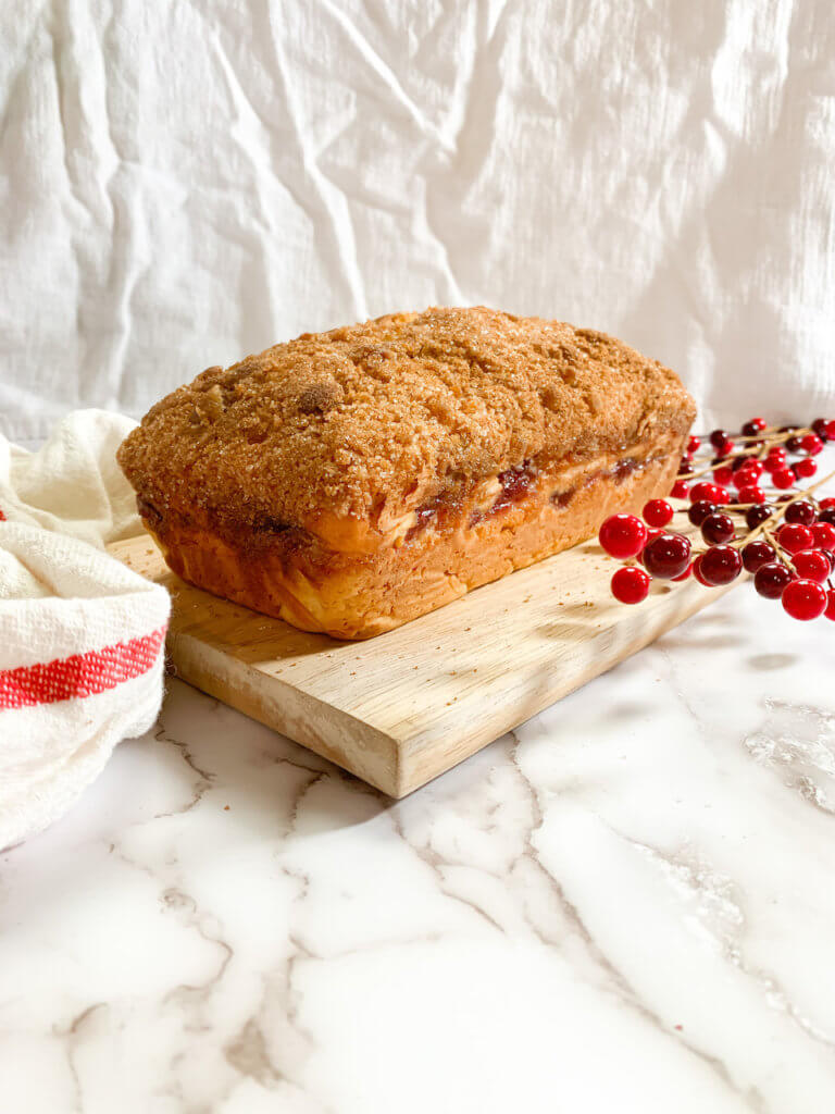 Cranberry Coffee Cake with Cinnamon Sugar Topping