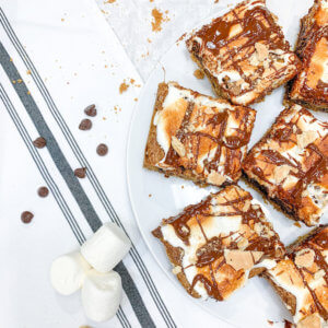 a plate of smores bars