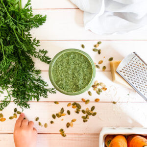 carrot top pesto