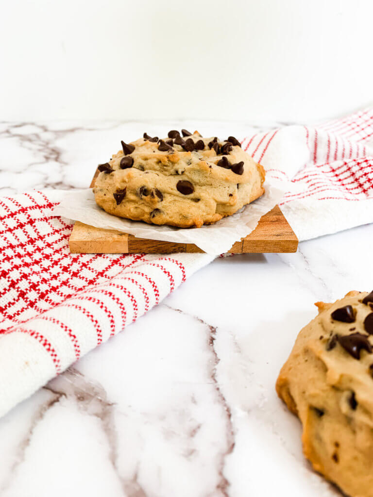 thick chocolate chip cookies for two