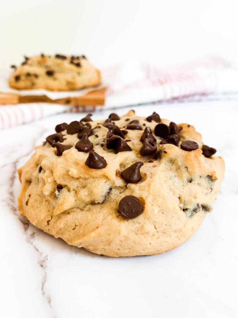 Thick chocolate chip cookie