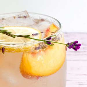 peach lavender lemonade spritzer