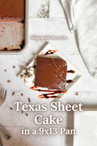 PIN ME! Texas Sheet Cake in a quarter sheet pan or 9x13 pan